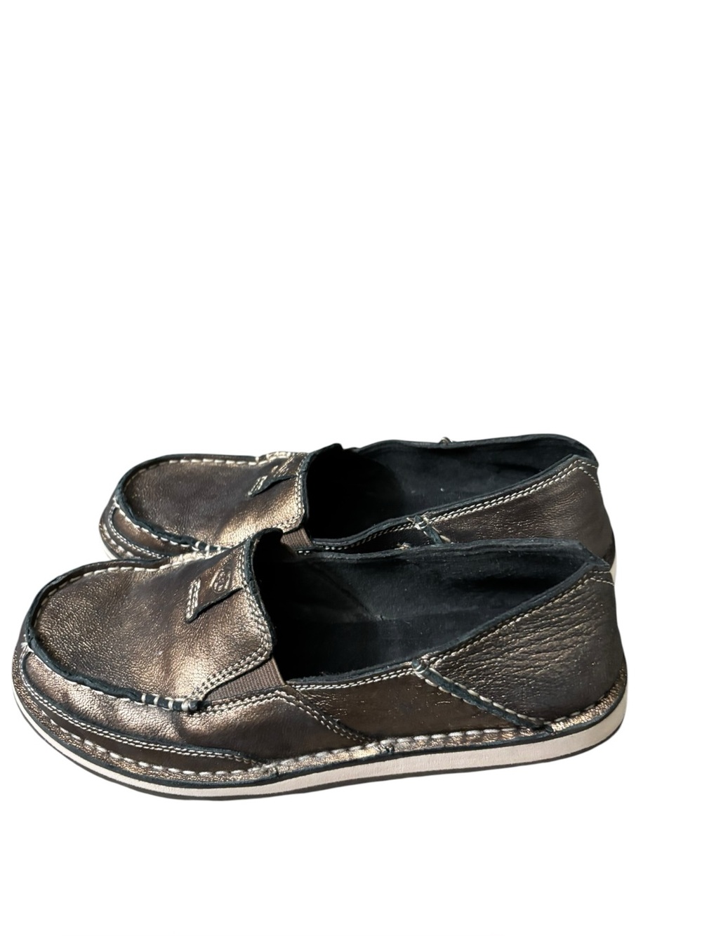 Ariat Womens Cruiser Metallic Bronze Slip On Western Loafer Leather 9B worn 1x